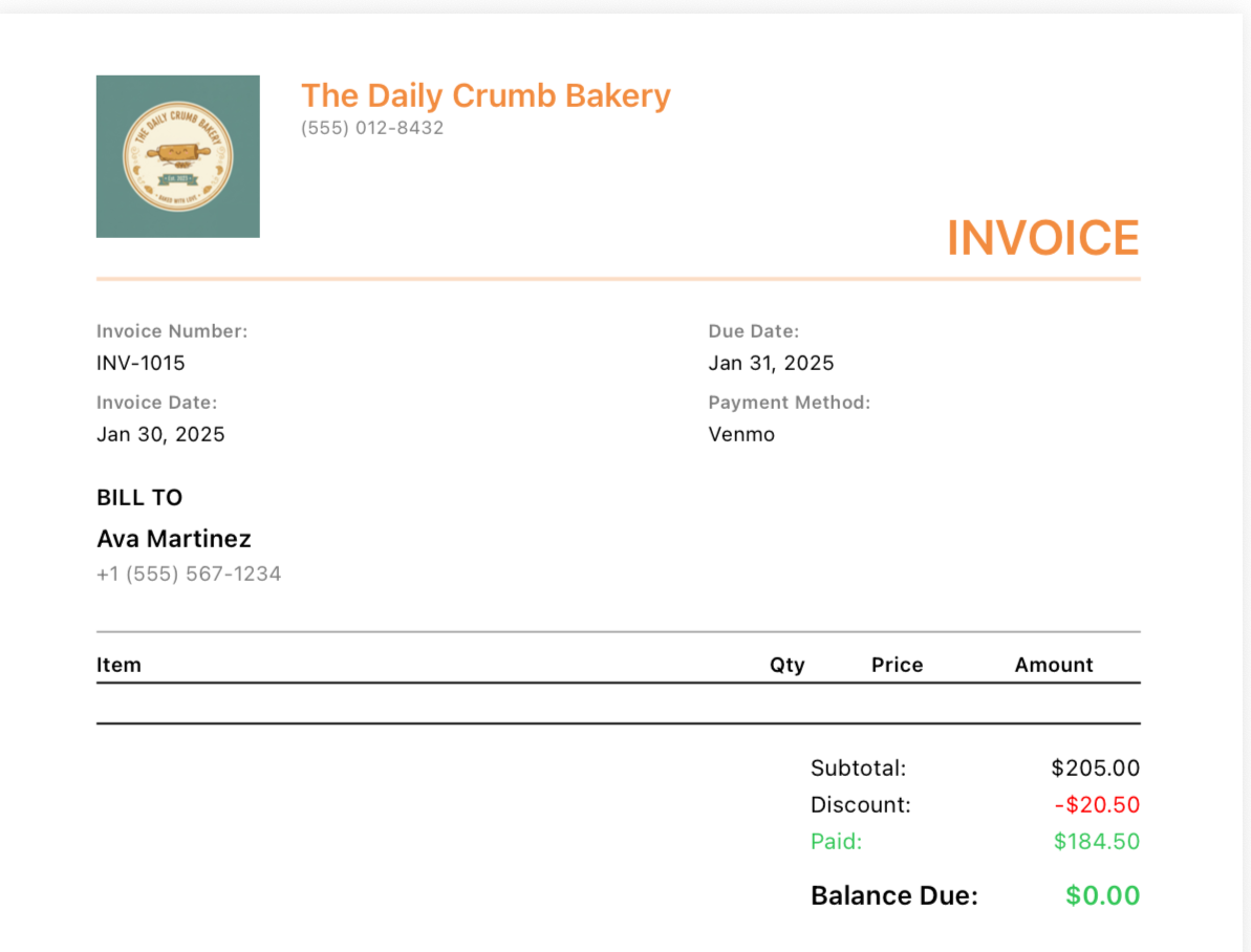 Professional Invoices